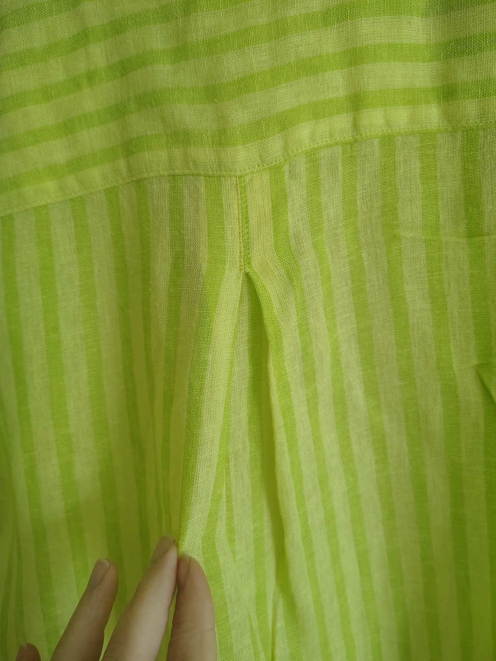 NEW Martha Stewart Lime Green Longline Linen Blend Button Down Shirt, Sz M - Picture 8 of 8